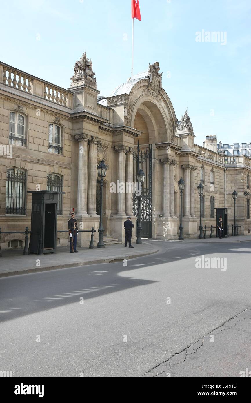 Francia, ile de france, parigi 8e circondario, rue du faubourg saint honore, palais de l'elysee, president de la republique, palais Presidentiel, etat, batiment, hotel particulier Data : 2011-2012 Foto Stock
