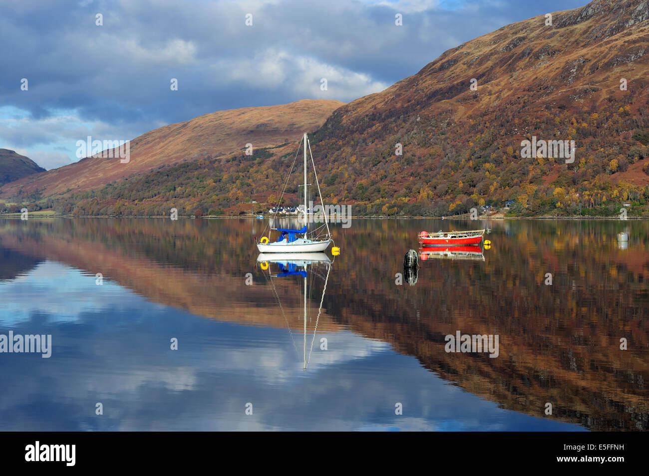 Inverno riflessioni sul Loch Etive, Argyll and Bute, Scozia Foto Stock