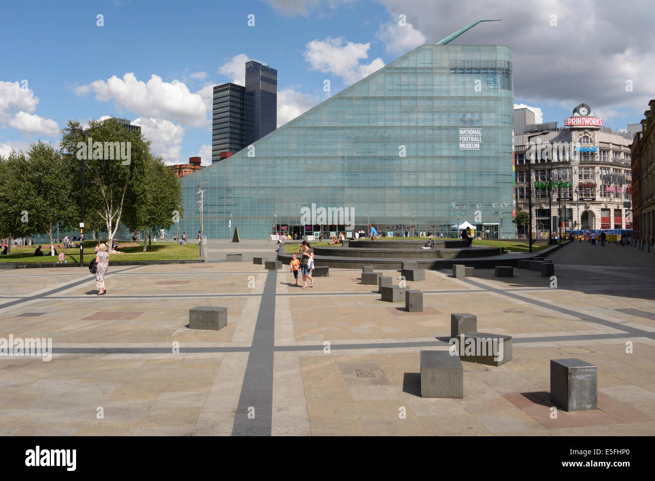Britains Museo Nazionale del Calcio situato nell'ex URBIS edificio nel cuore di Manchester. Foto Stock