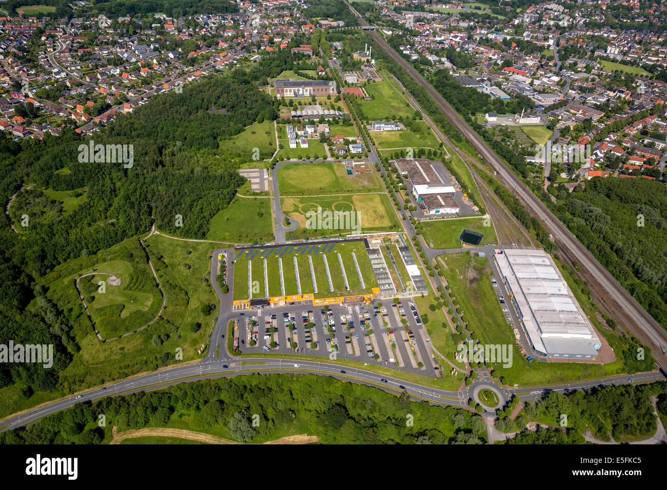 Vista aerea, Eco-Center NRW, Hamm, distretto della Ruhr, Nord Reno-Westfalia, Germania Foto Stock