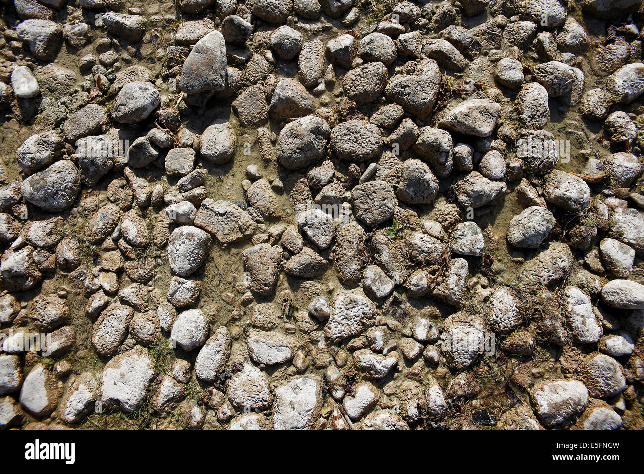 Close up wet struttura in pietra al lago Foto Stock