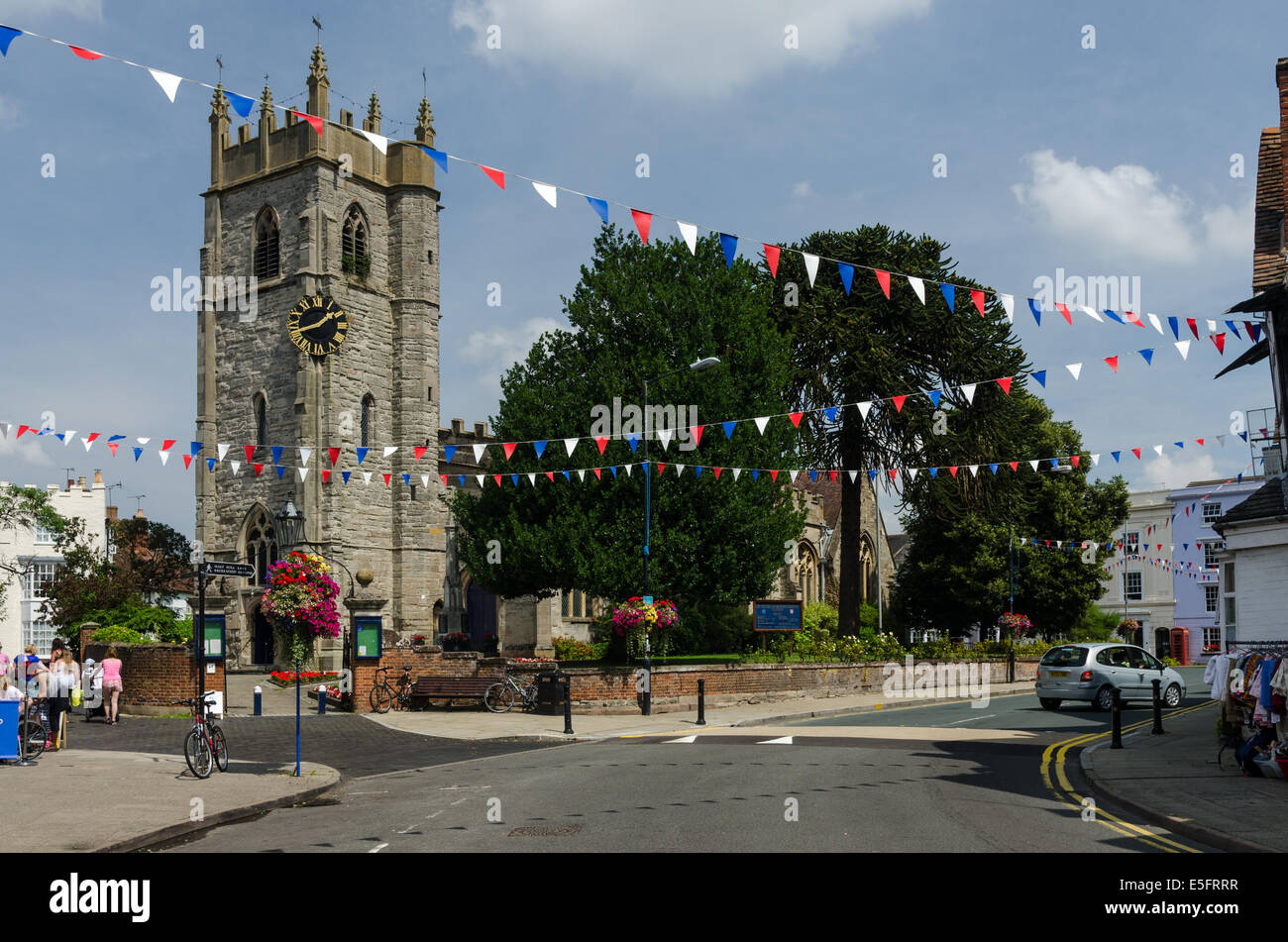 St Nicholas Chiesa Parrocchiale nel Warwickshire città mercato di Alcester Foto Stock