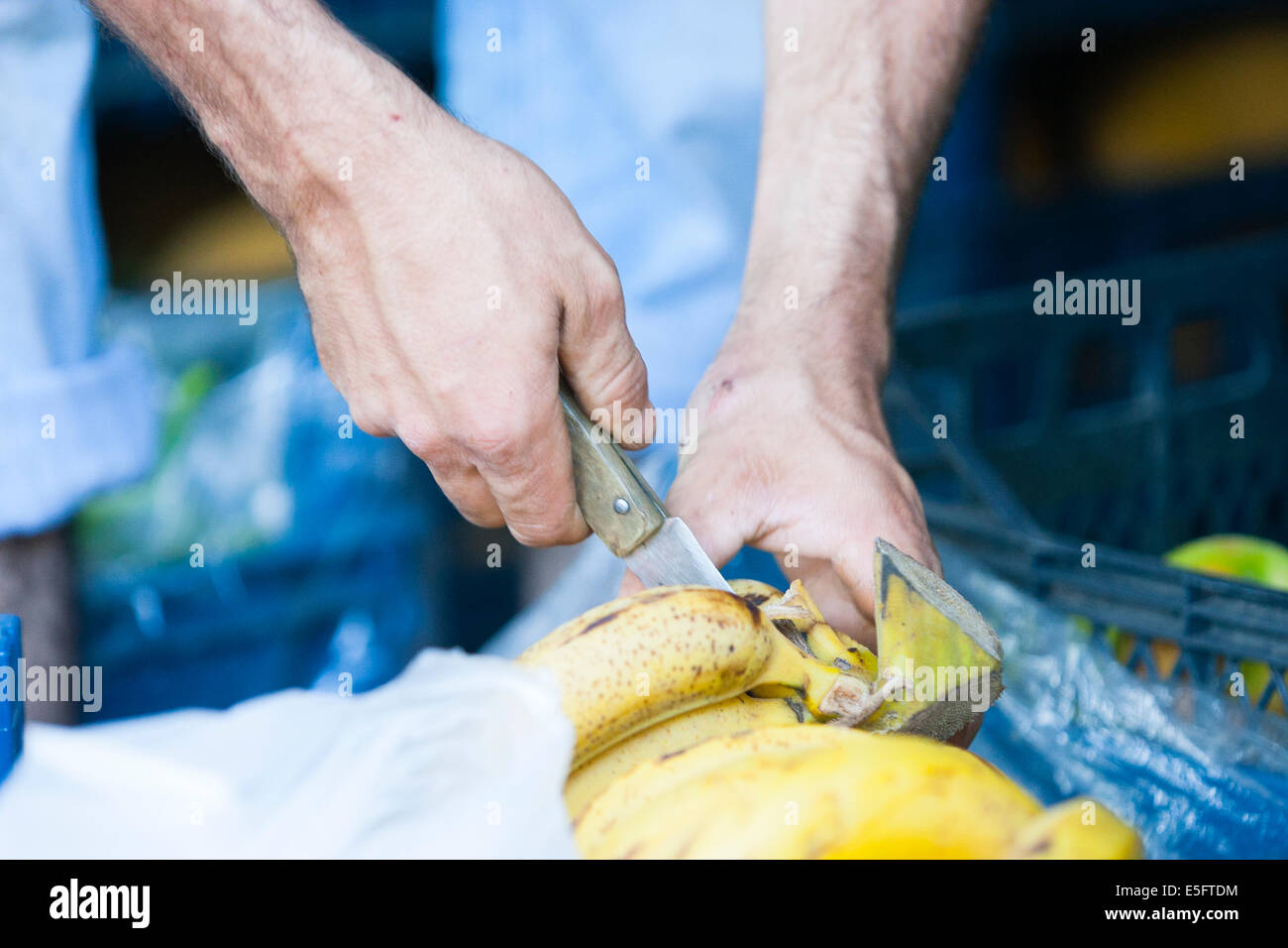CIRALI, Turchia Banana venditore dettaglio. Foto Stock