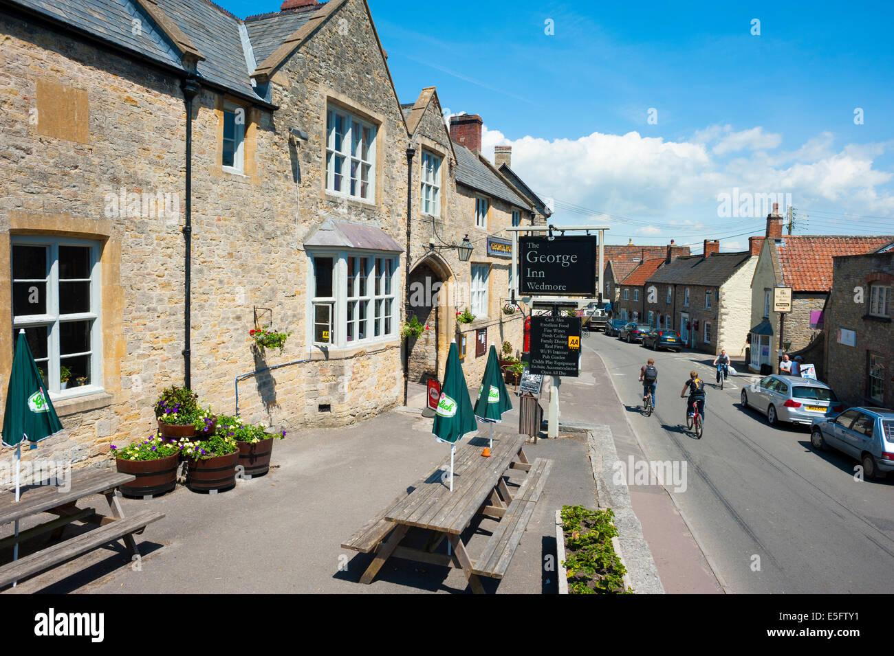 Il George Inn a Wedmore, Somerset, Inghilterra. Foto Stock