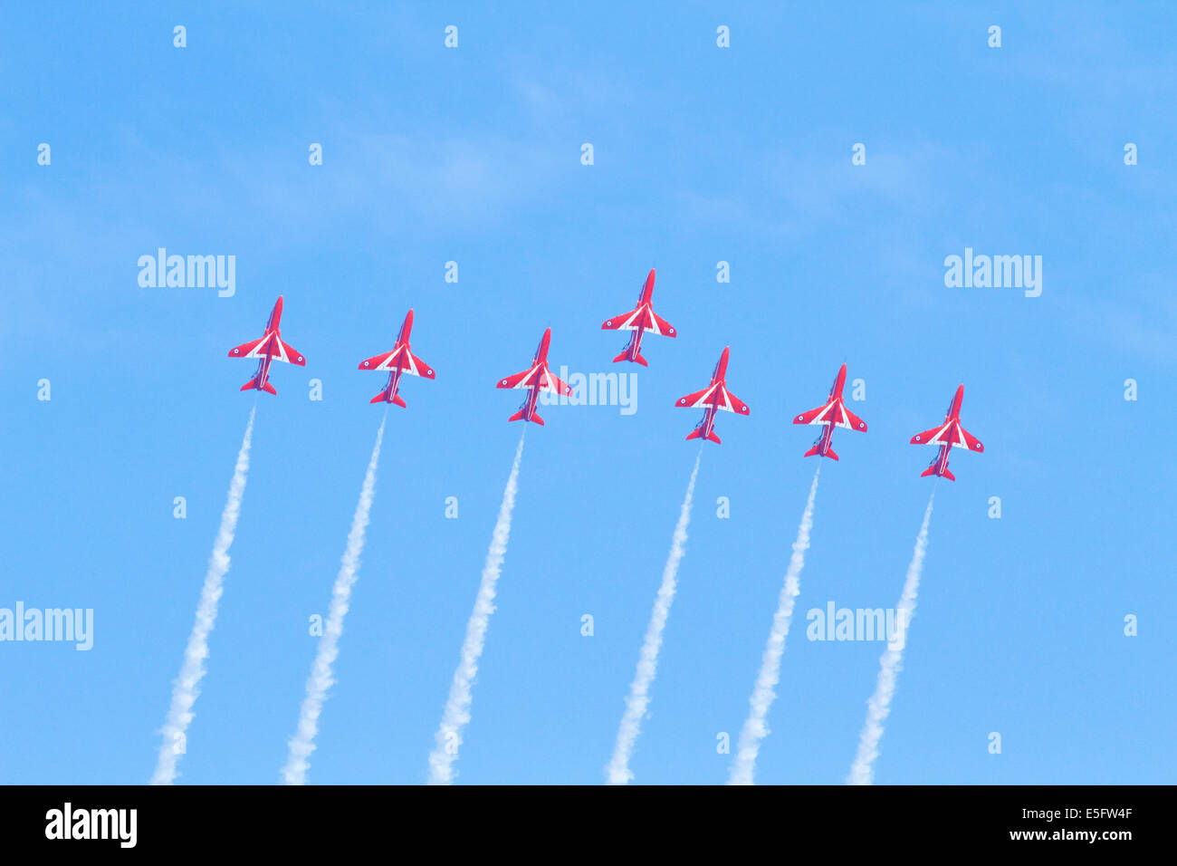 La RAF frecce rosse aerobatic team display battenti a Sunderland, 2014 Foto Stock