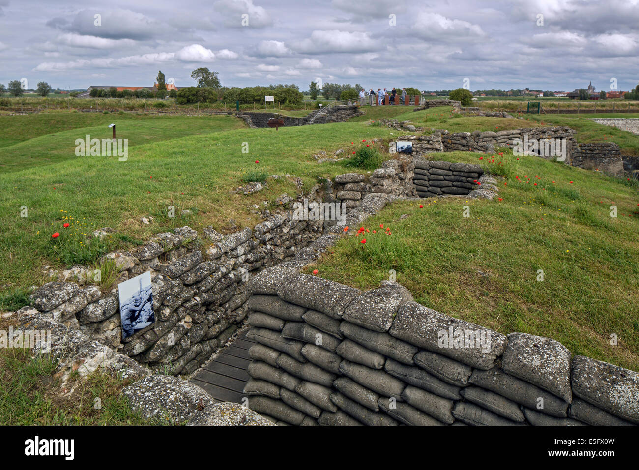 Dodengang / Boyau de la Mort / Trench della morte, la prima guerra mondiale un trench lungo il fiume IJzer, Diksmuide, Belgio Foto Stock