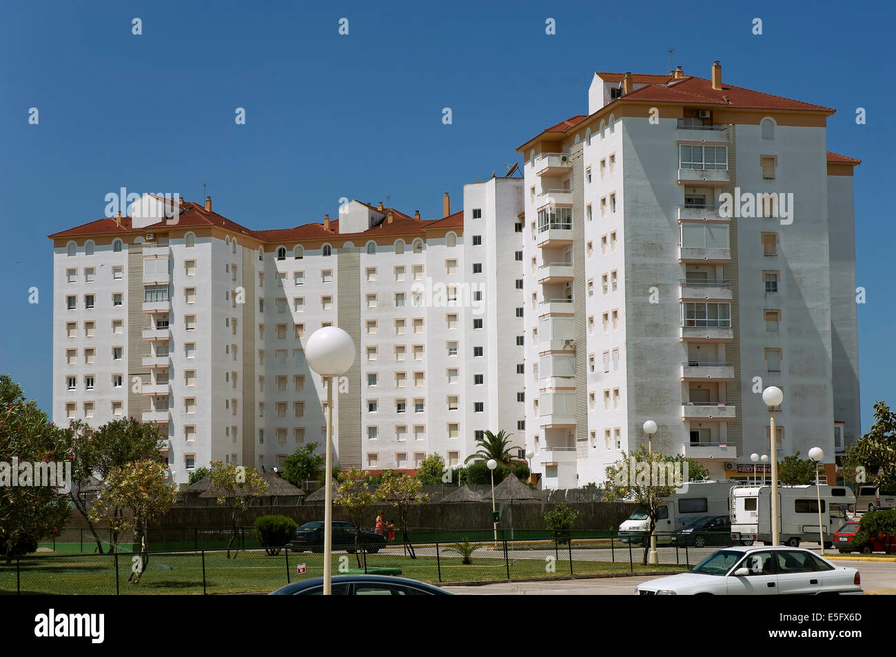 I blocchi di appartamenti El Puerto de Santa Maria, Cadice-provincia, regione dell'Andalusia, Spagna, Europa Foto Stock