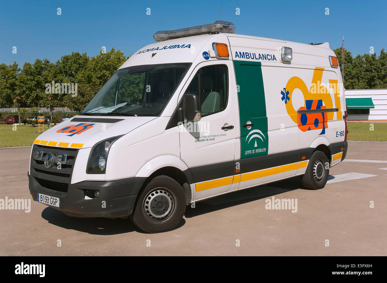 Ambulanza, Junta de Andalucia, Siviglia, regione dell'Andalusia, Spagna, Europa Foto Stock