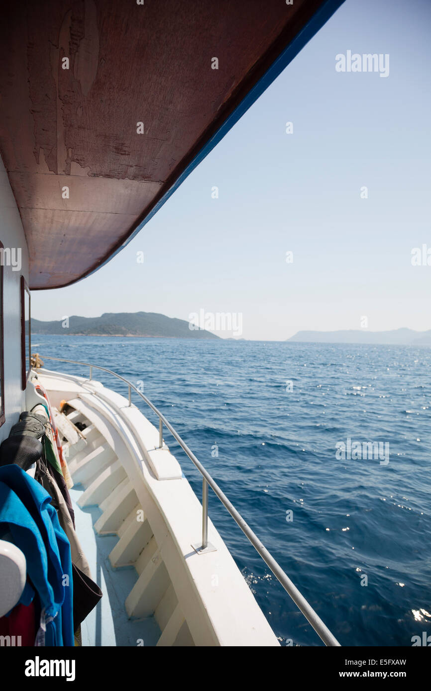 KAS, Turchia vista dalla barca deck. Foto Stock