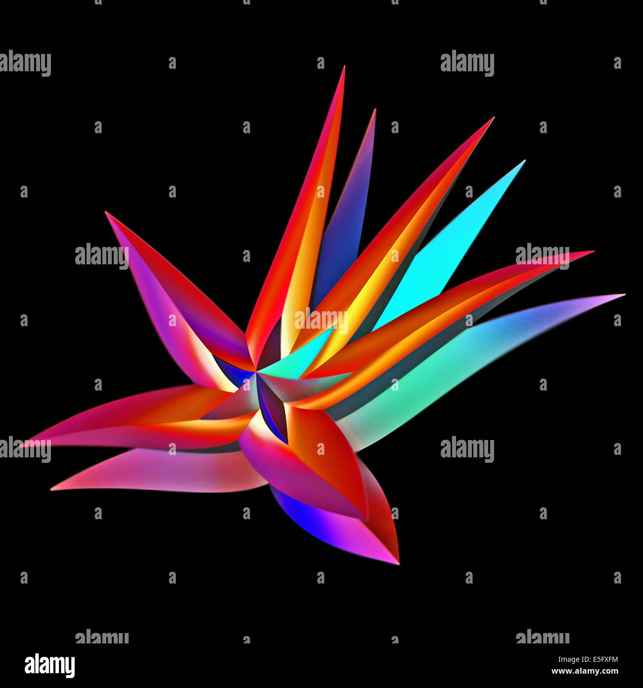 Una rappresentazione astratta di una shooting star cluster Foto Stock