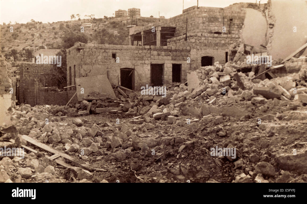 Case distrutte e macerie foto dalla Palestina israele guerra raccolta di Geoffrey R. Haworth, membro del Mandato Britannico in Palestina la polizia di 1947/48 KATHY DEWITT Foto Stock