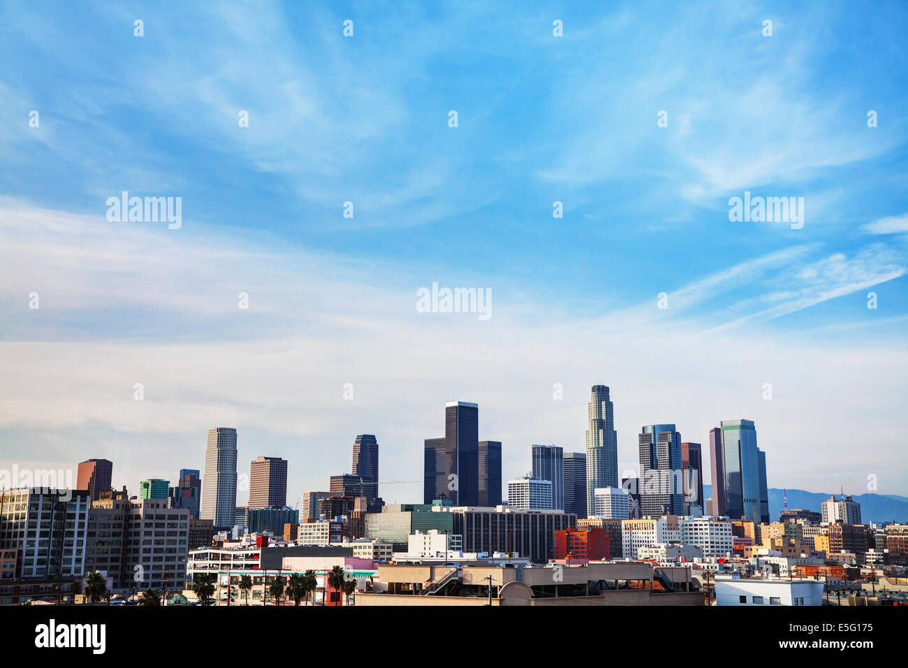 Los Angeles cityscape in una giornata di sole Foto Stock