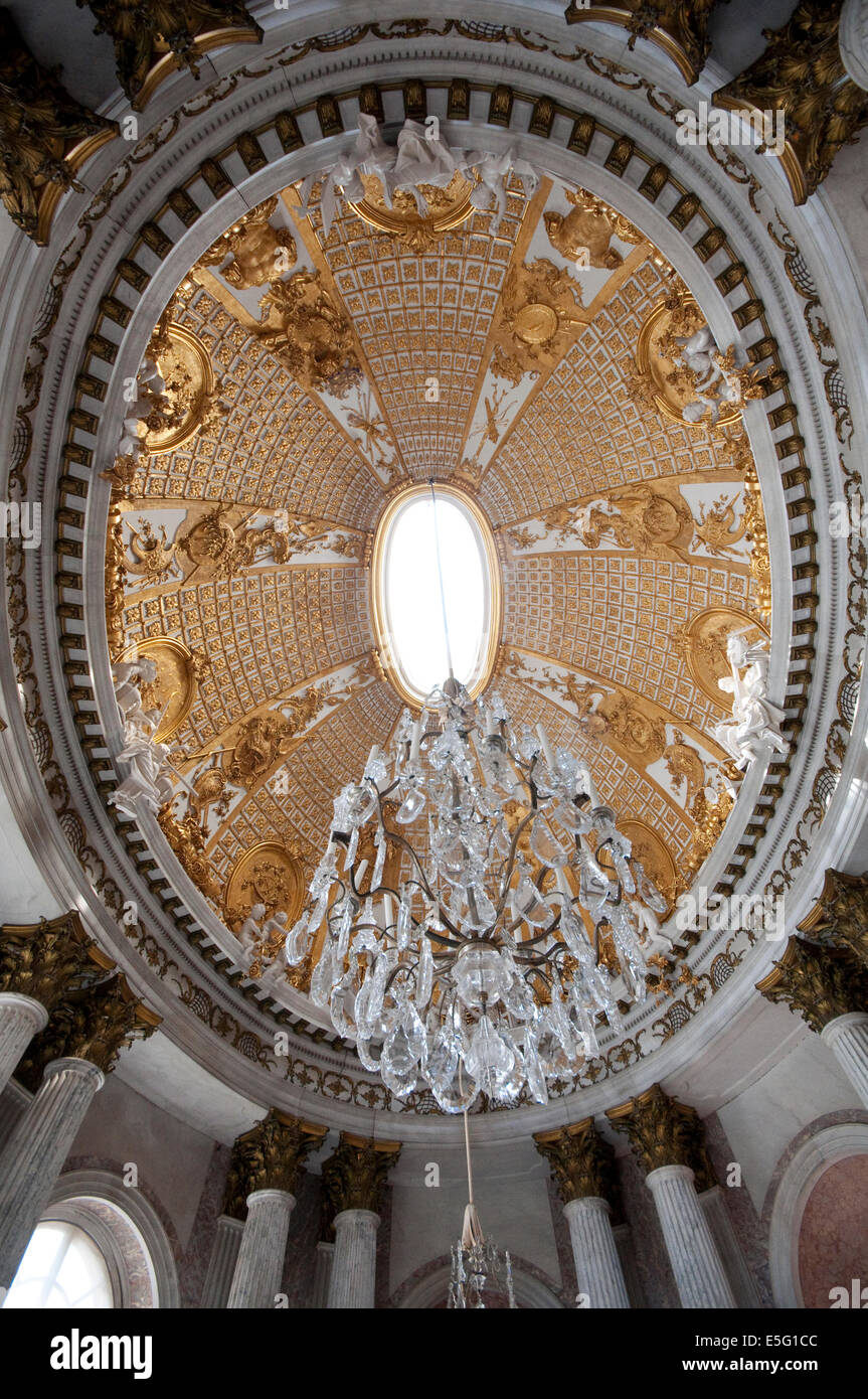 La Germania, il Land Brandeburgo, Potsdam, il palazzo Sanssouci, sala di marmo, vista interna. Foto Stock