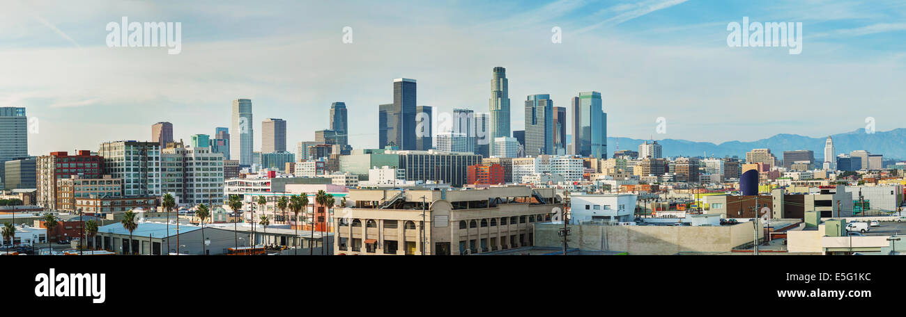 Los Angeles cityscape panorama in una giornata di sole Foto Stock