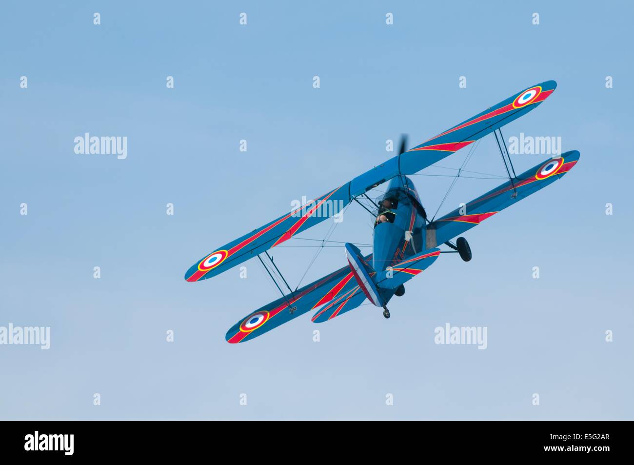 Francese antico trainer biplano Stampe SV-4c, Francia Foto Stock