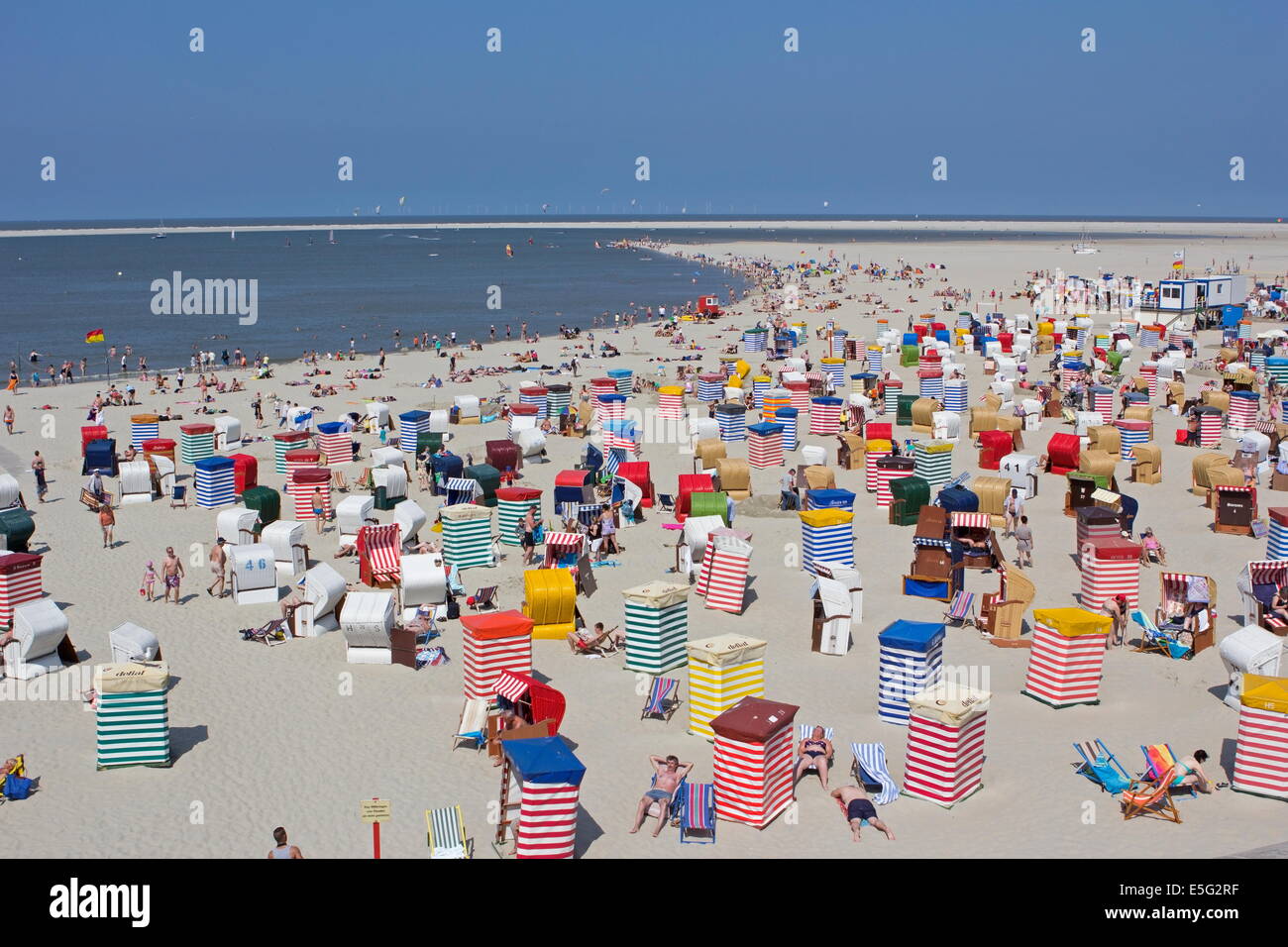 Borkum, Germania: Luglio 29, 2014 - bar sulla spiaggia di Borkum, Germania Foto Stock