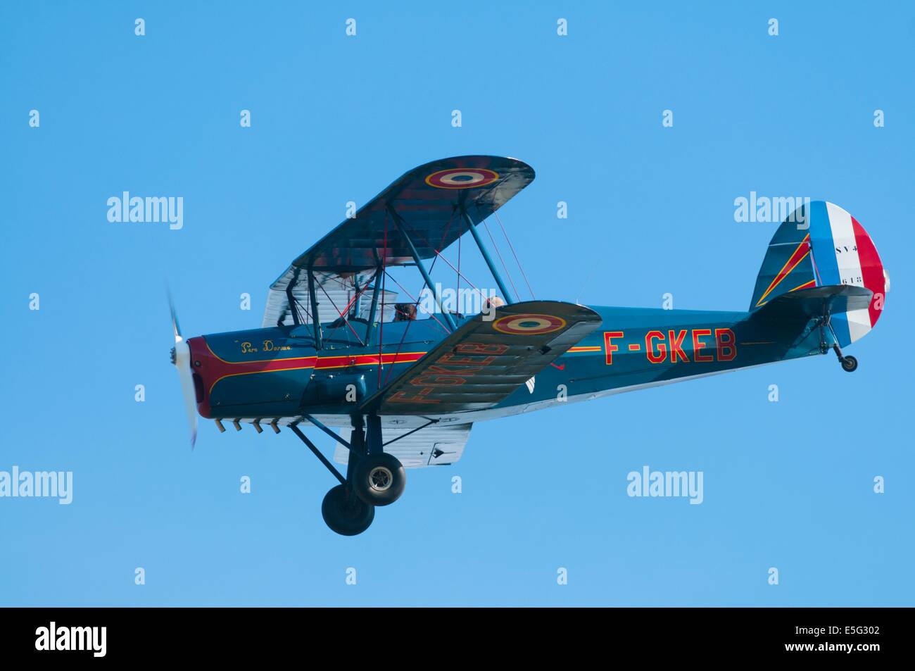 Francese antico trainer biplano Stampe SV-4c, Francia Foto Stock