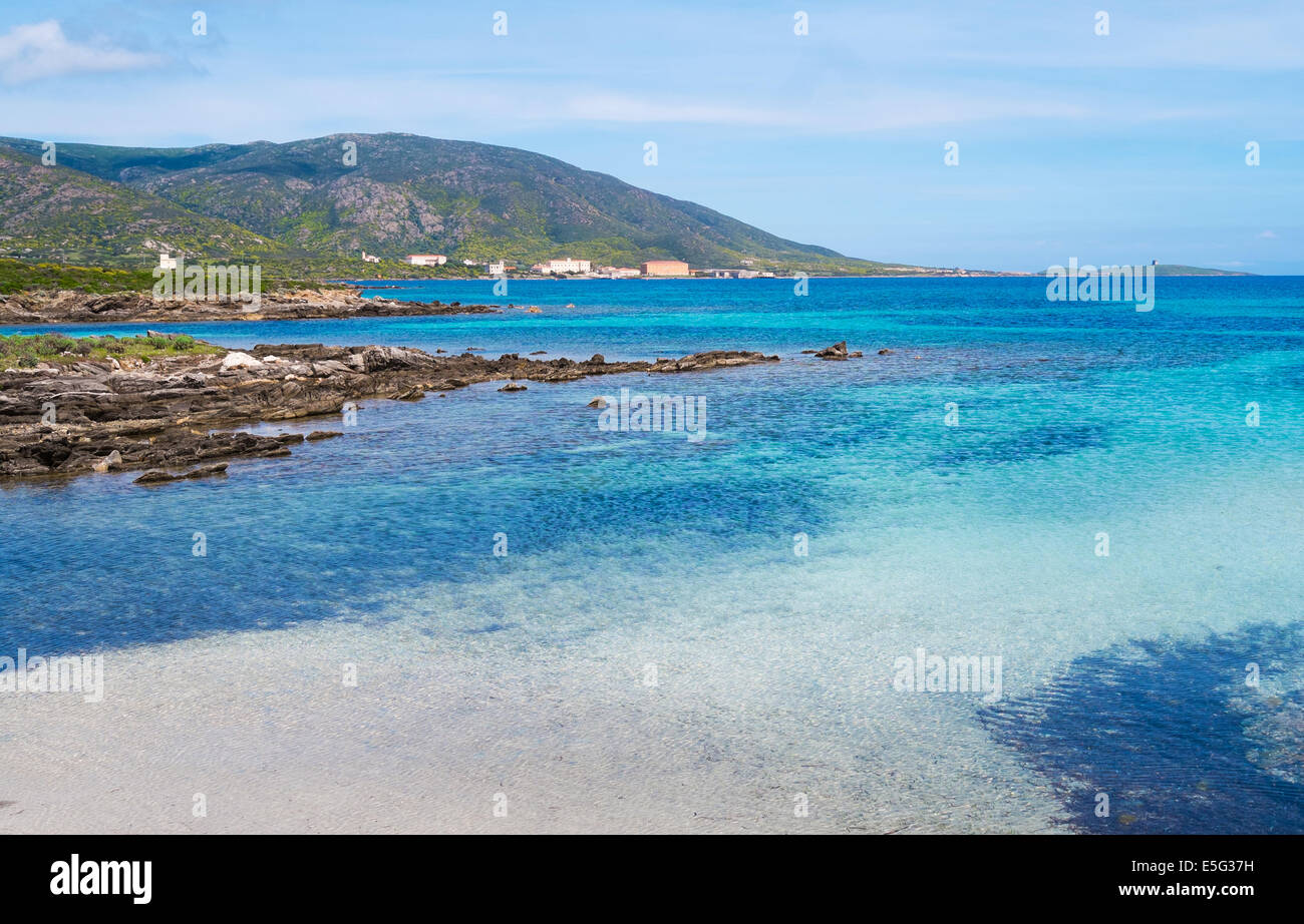 Mare blu nell' isola dell'Asinara, Sardegna, Italia Foto Stock