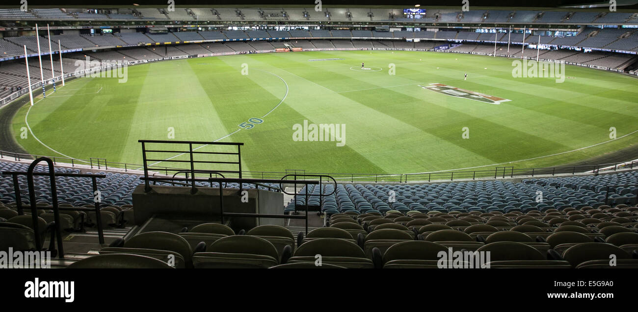 Vista della AFL passo a Etihad Stadium, Melbourne Foto Stock