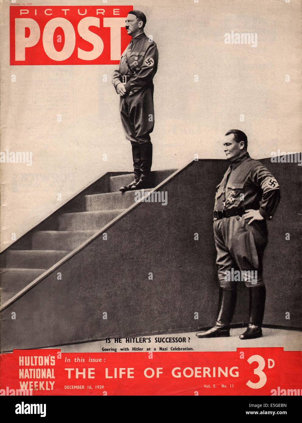 1939 Immagine Post pagina anteriore che mostra Hitler & Hermann Göring Foto Stock