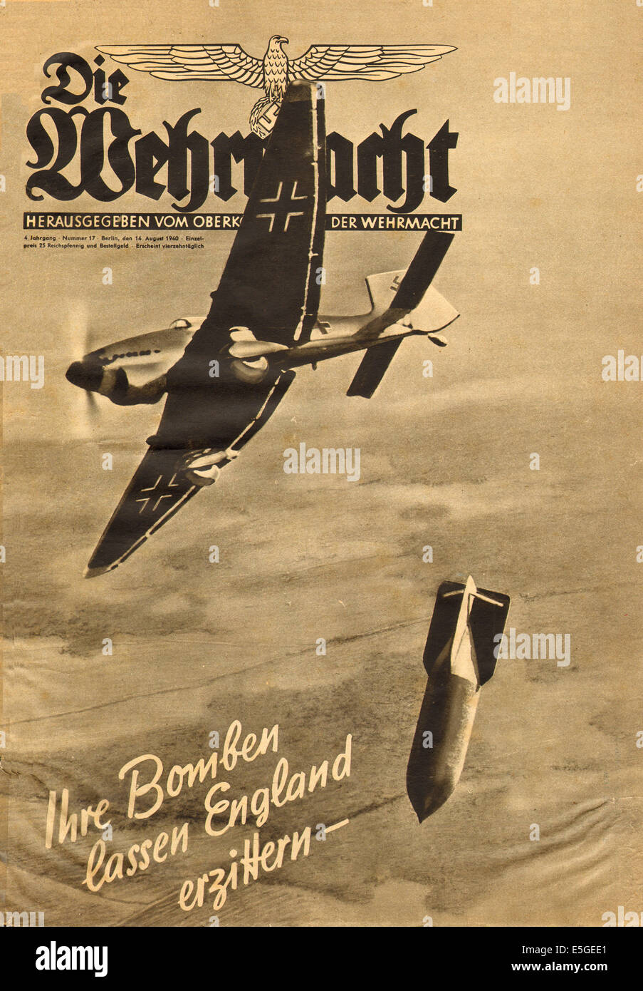 1940 Die Wehrmacht (tedesco rivista militare) pagina anteriore segnalato la battaglia della Gran Bretagna Foto Stock