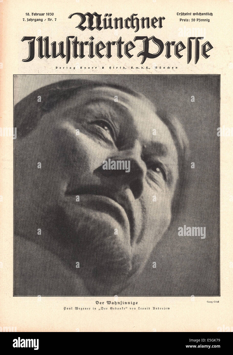 1930 Münchner Illustrierte Presse (Germania) anteriore foto di copertina di tedesco attore e regista Paul Wegener Foto Stock