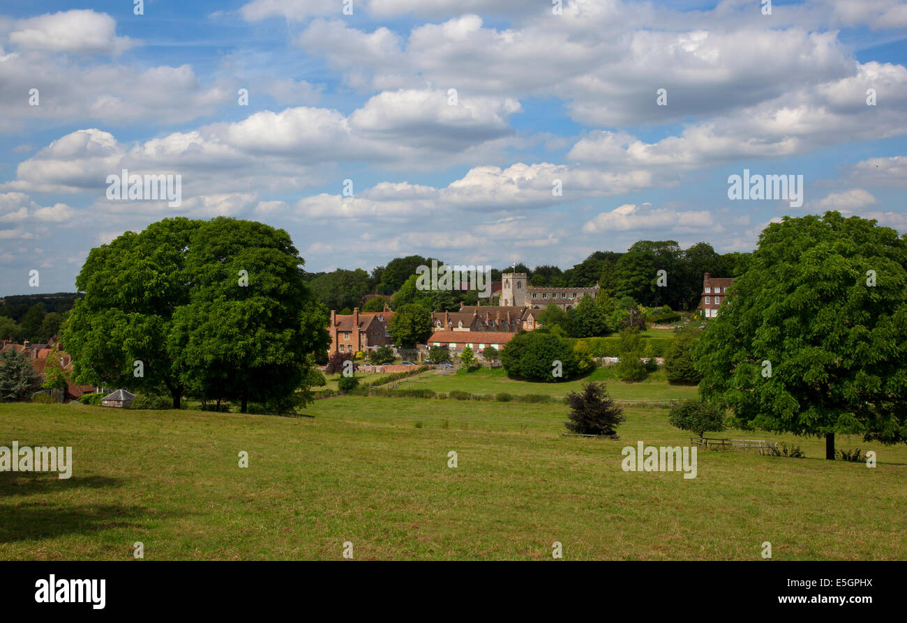 Vista del villaggio di Ewelme, Oxfordshire, Inghilterra Foto Stock