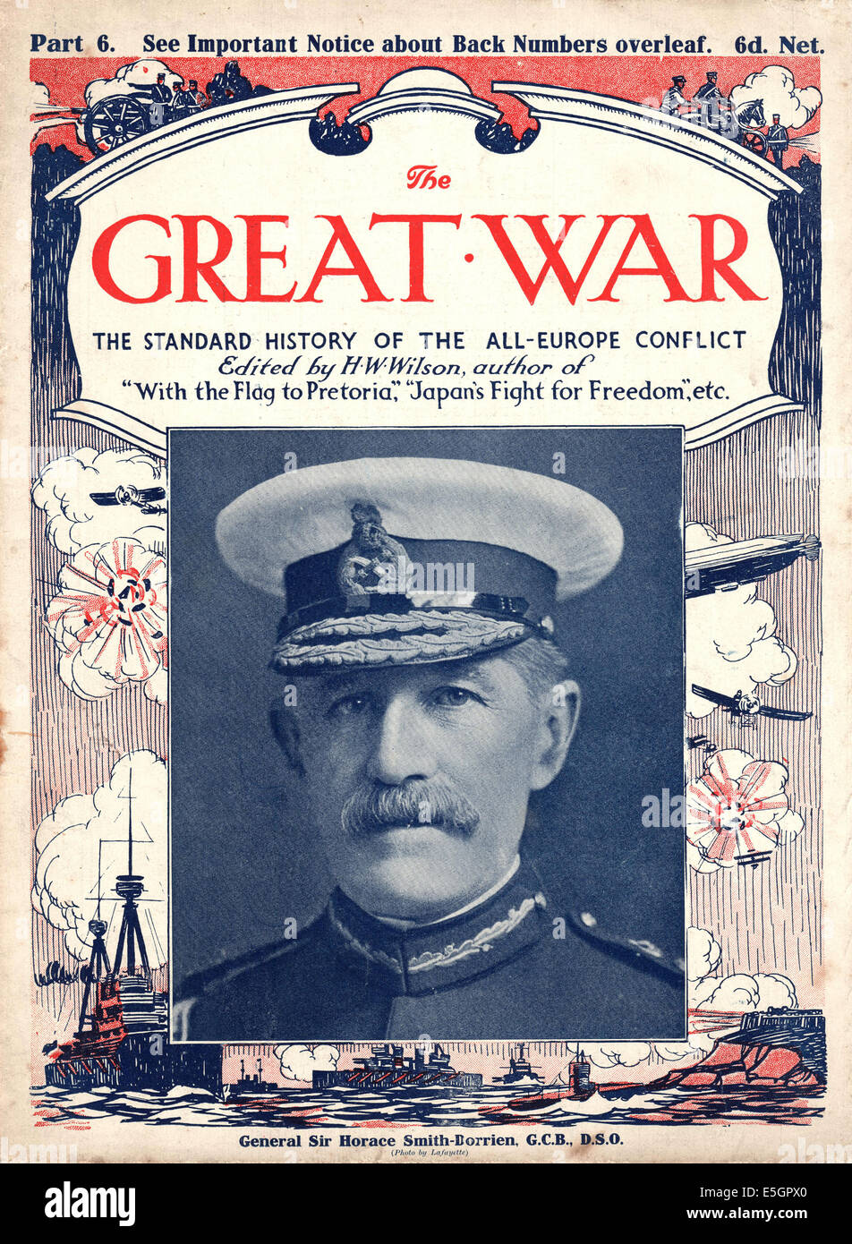 1914 La Grande Guerra magazine pagina anteriore che mostra il generale Sir Horace Smith-Dorrien Foto Stock