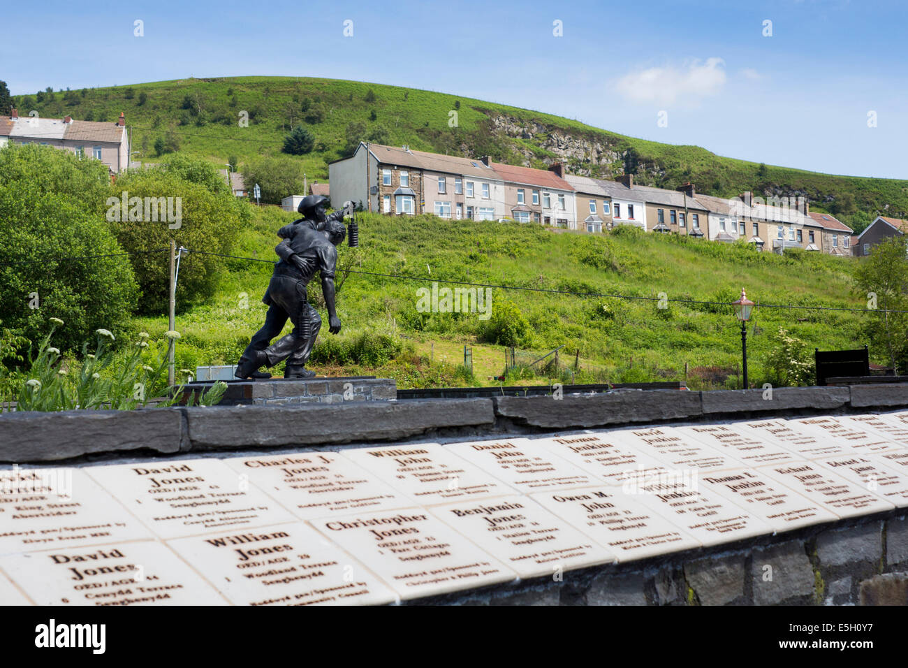 Welsh National Memorial mineraria Senghenydd Aber Valley Caerphilly County South Wales UK Foto Stock