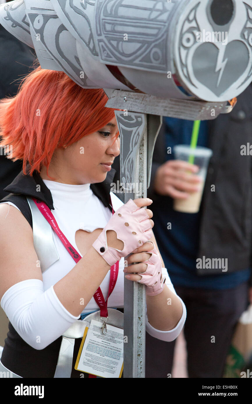 Cosplayer a il Comic-Con, annualmente una mostra sulle anime, manga, comics, videogiochi ecc., nel luglio 2014. Foto Stock