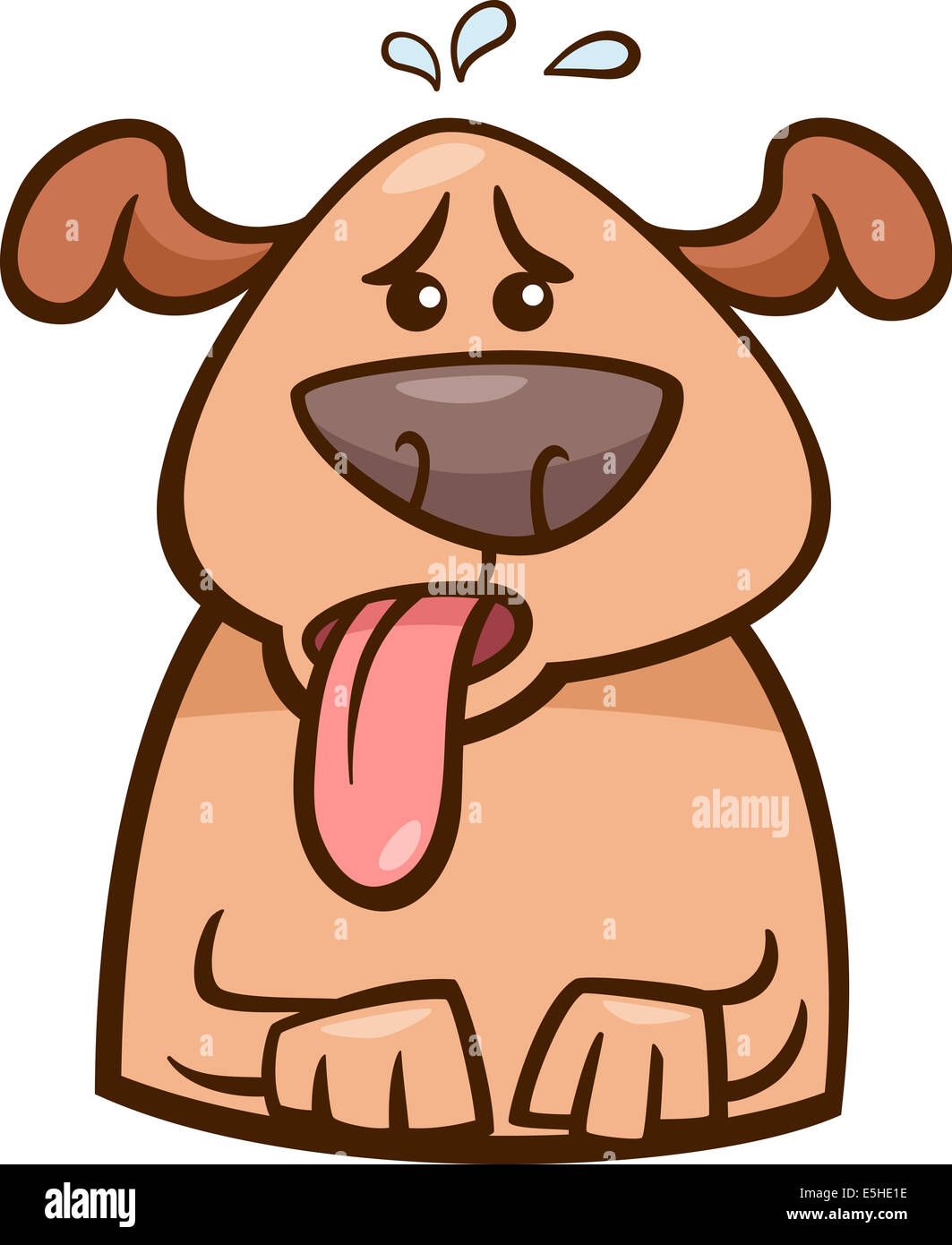 Cartoon illustrazione del cane divertente respirare a causa del calore Foto Stock