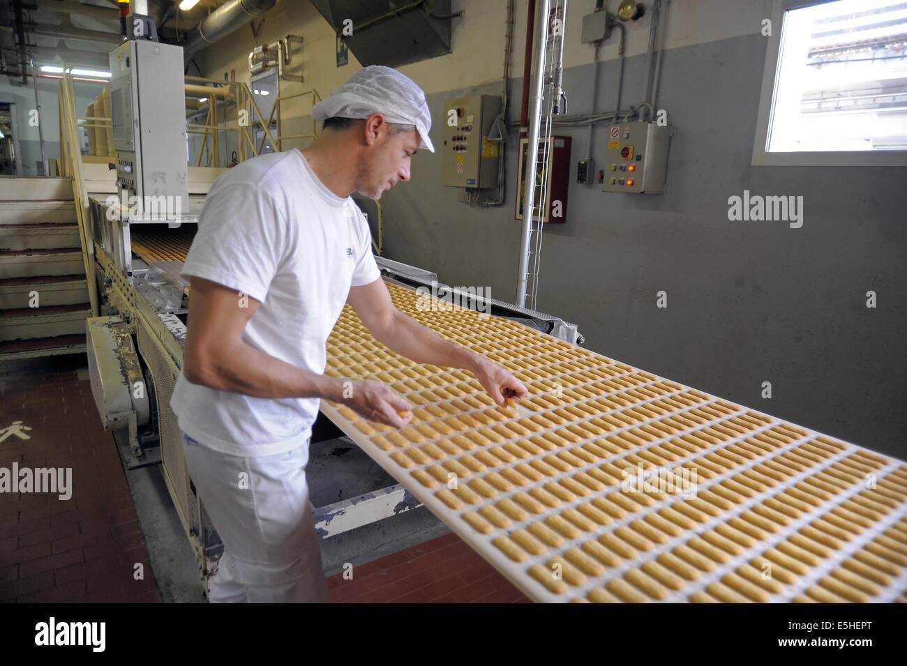 Novara (Italia), Pavesi impianto (Gruppo Barilla), la linea di produzione di biscotti Foto Stock