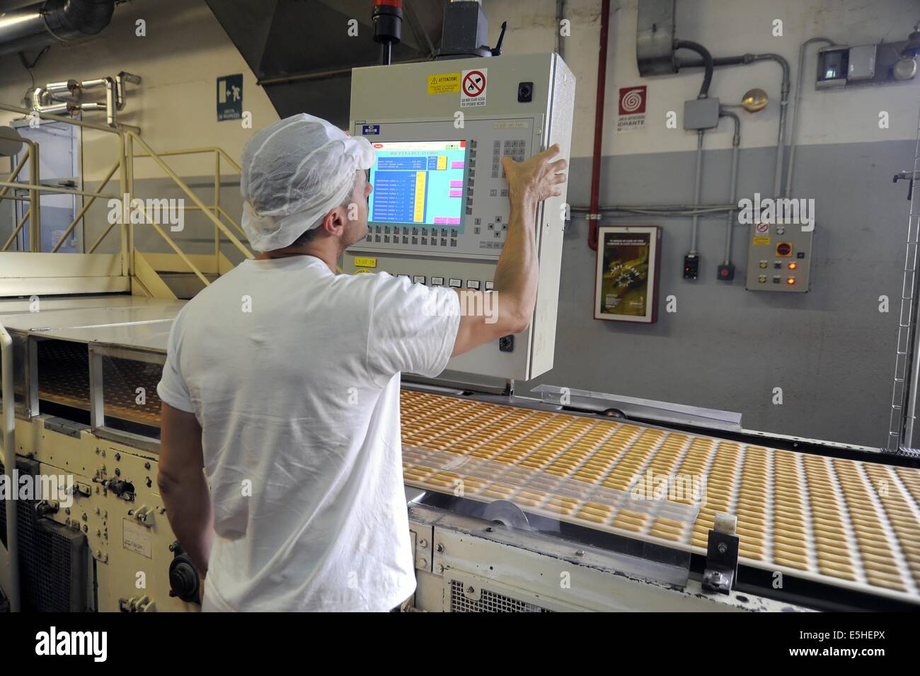 Novara (Italia), Pavesi impianto (Gruppo Barilla), la linea di produzione di biscotti Foto Stock