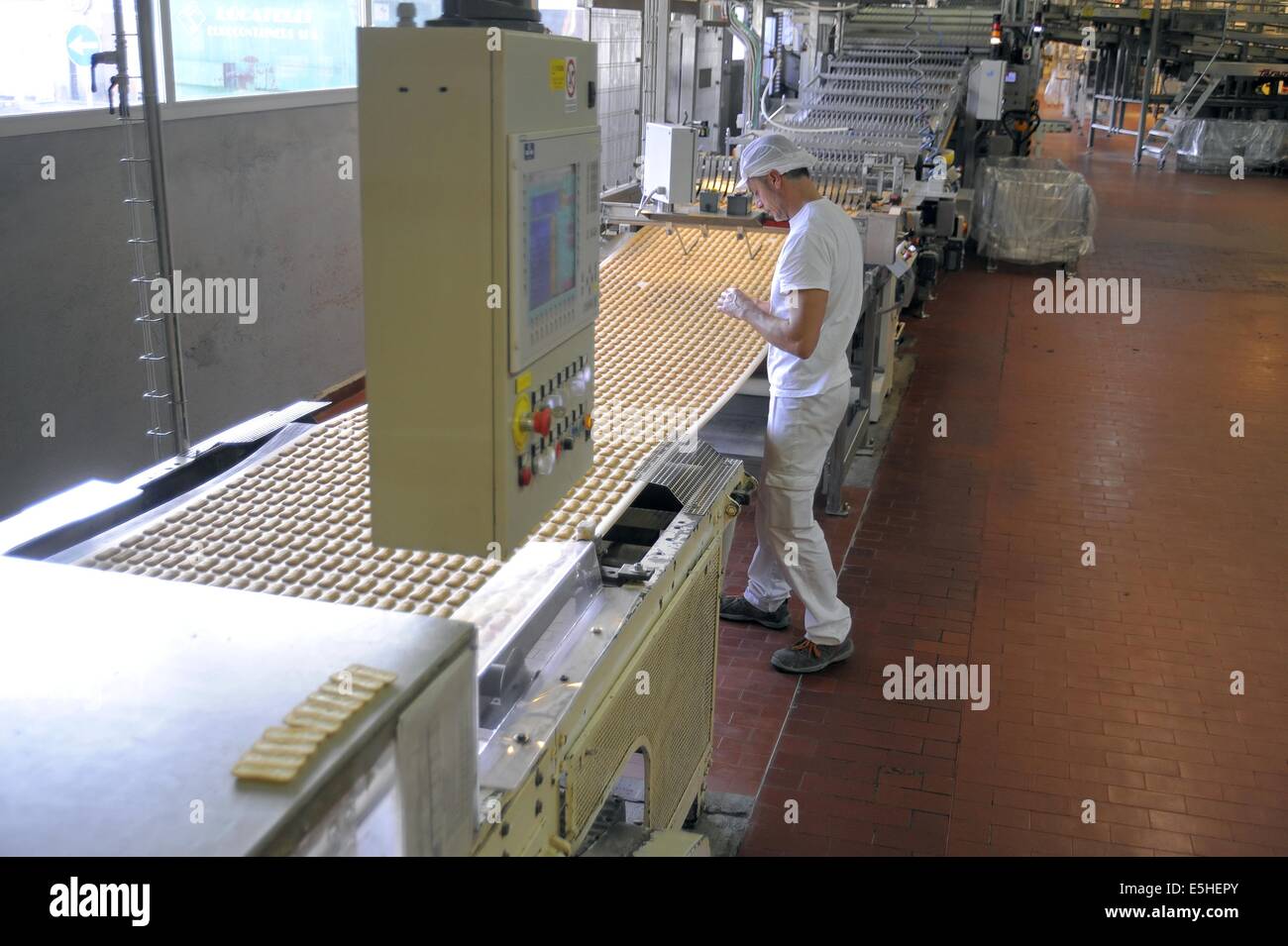 Novara (Italia), Pavesi impianto (Gruppo Barilla), la linea di produzione di biscotti Foto Stock