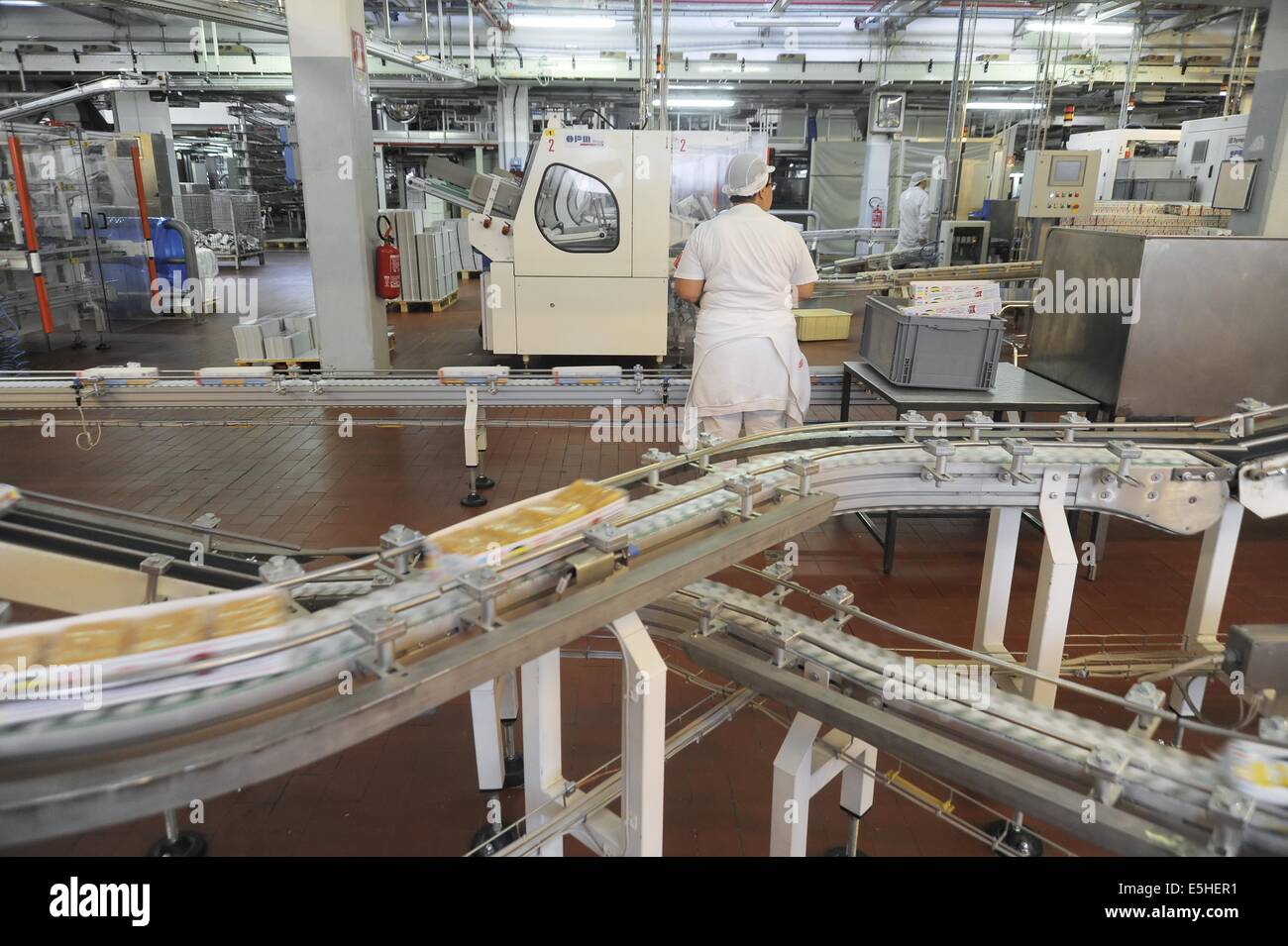 Novara (Italia), Pavesi impianto (Gruppo Barilla), la linea di produzione di biscotti Foto Stock
