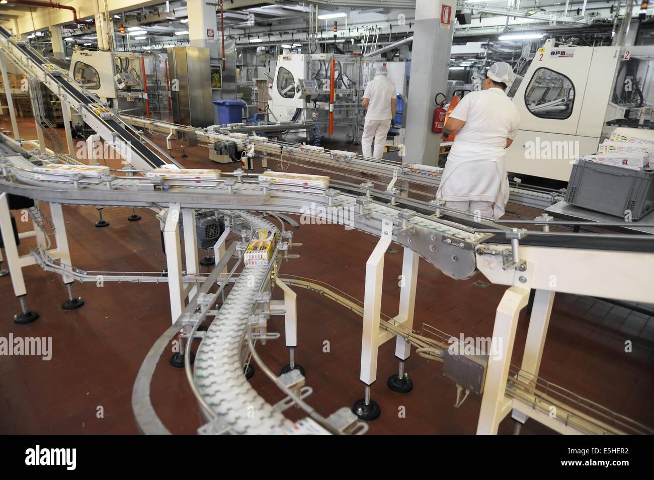 Novara (Italia), Pavesi impianto (Gruppo Barilla), la linea di produzione di biscotti Foto Stock