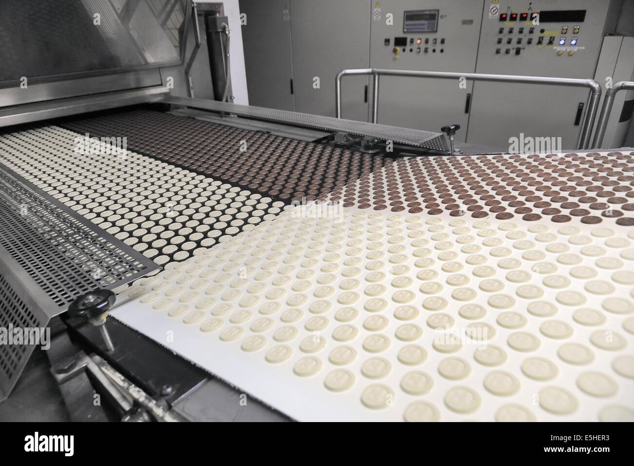 Novara (Italia), Pavesi impianto (Gruppo Barilla), la linea di produzione di biscotti Foto Stock