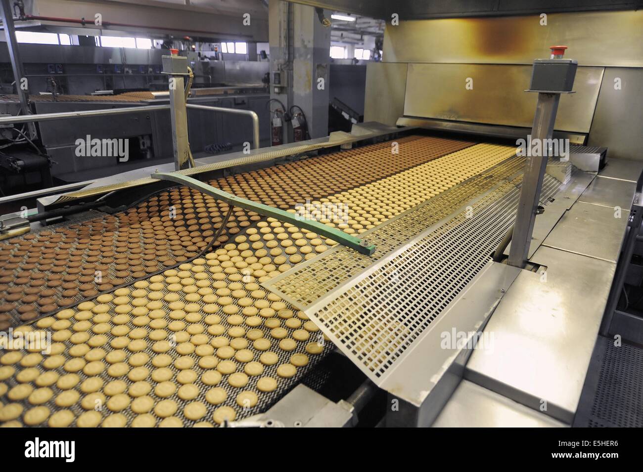Novara (Italia), Pavesi impianto (Gruppo Barilla), la linea di produzione di biscotti Foto Stock