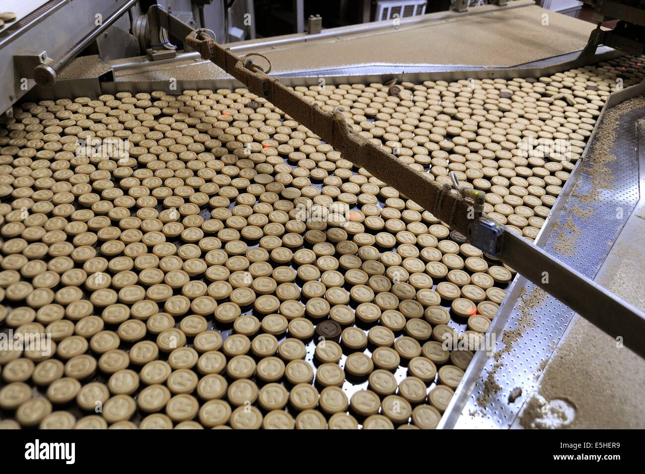 Novara (Italia), Pavesi impianto (Gruppo Barilla), la linea di produzione di biscotti Foto Stock