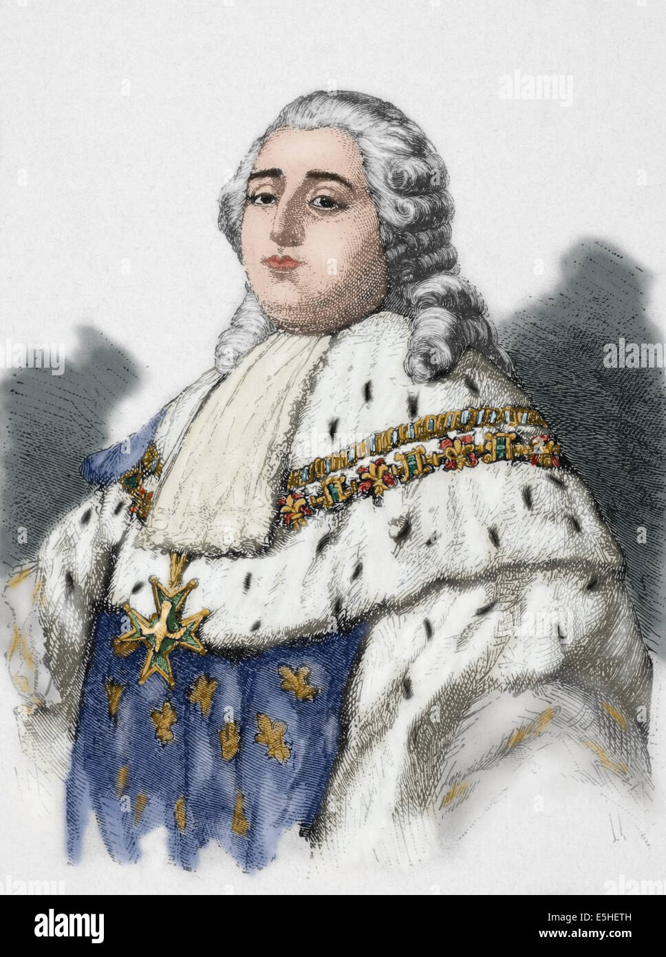 Louis XVI (1754 - 1793). Re di Francia. Incisione in storia universale, M. sconfinano, 1917. Colorati. Foto Stock