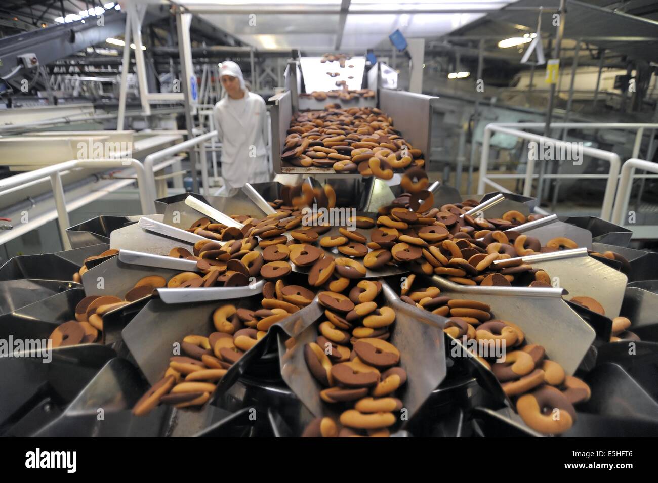 Novara (Italia), Pavesi impianto (Gruppo Barilla), la linea di produzione di biscotti Foto Stock