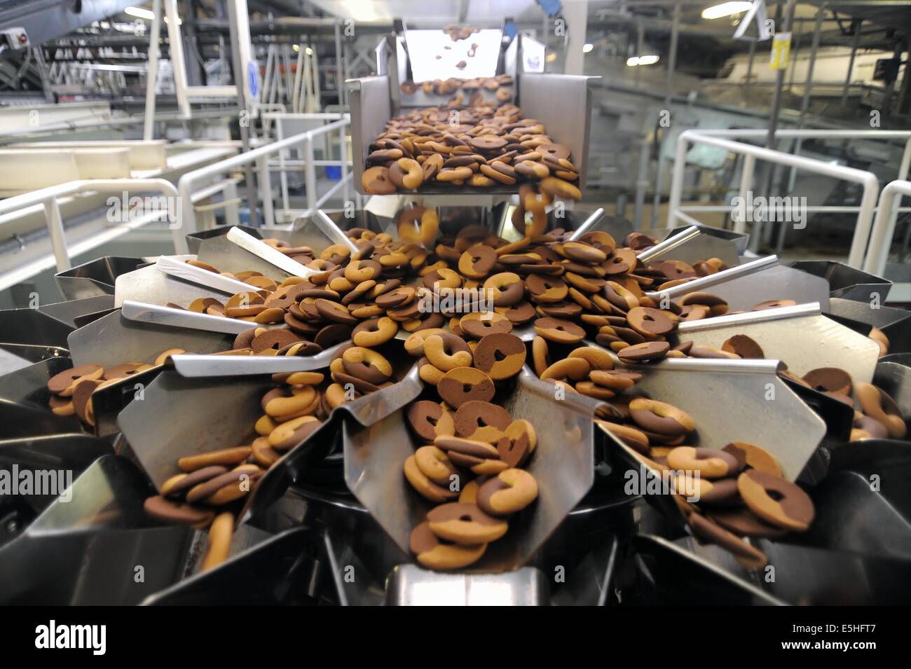 Novara (Italia), Pavesi impianto (Gruppo Barilla), la linea di produzione di biscotti Foto Stock