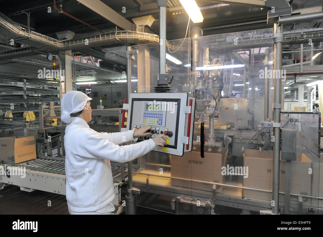 Novara (Italia), Pavesi impianto (Gruppo Barilla), la linea di produzione di biscotti, reparto confezionamento Foto Stock