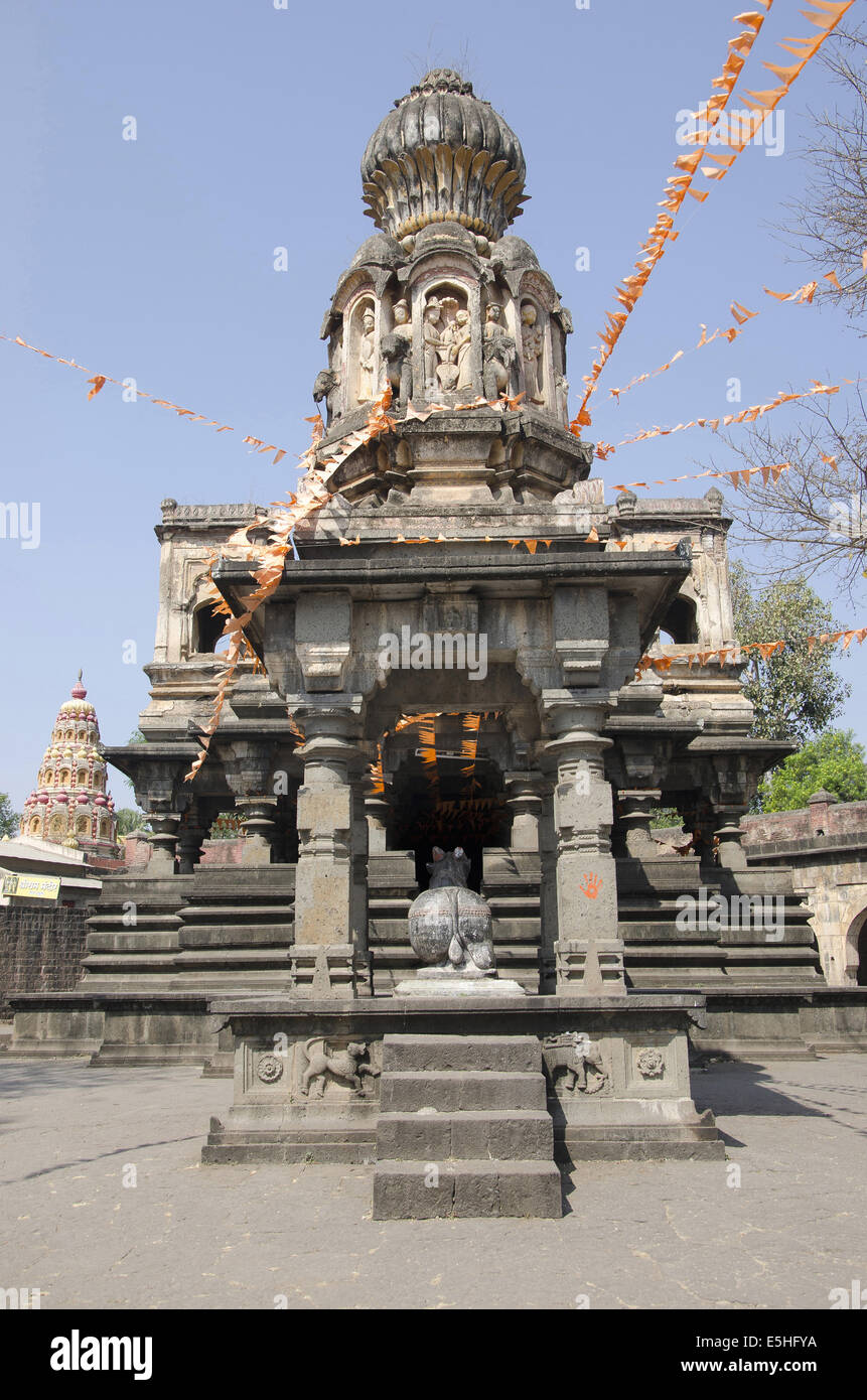 Kashi Vishweshwar tempio, Mahuli Sangam, Satara, Maharashtra, India Foto Stock