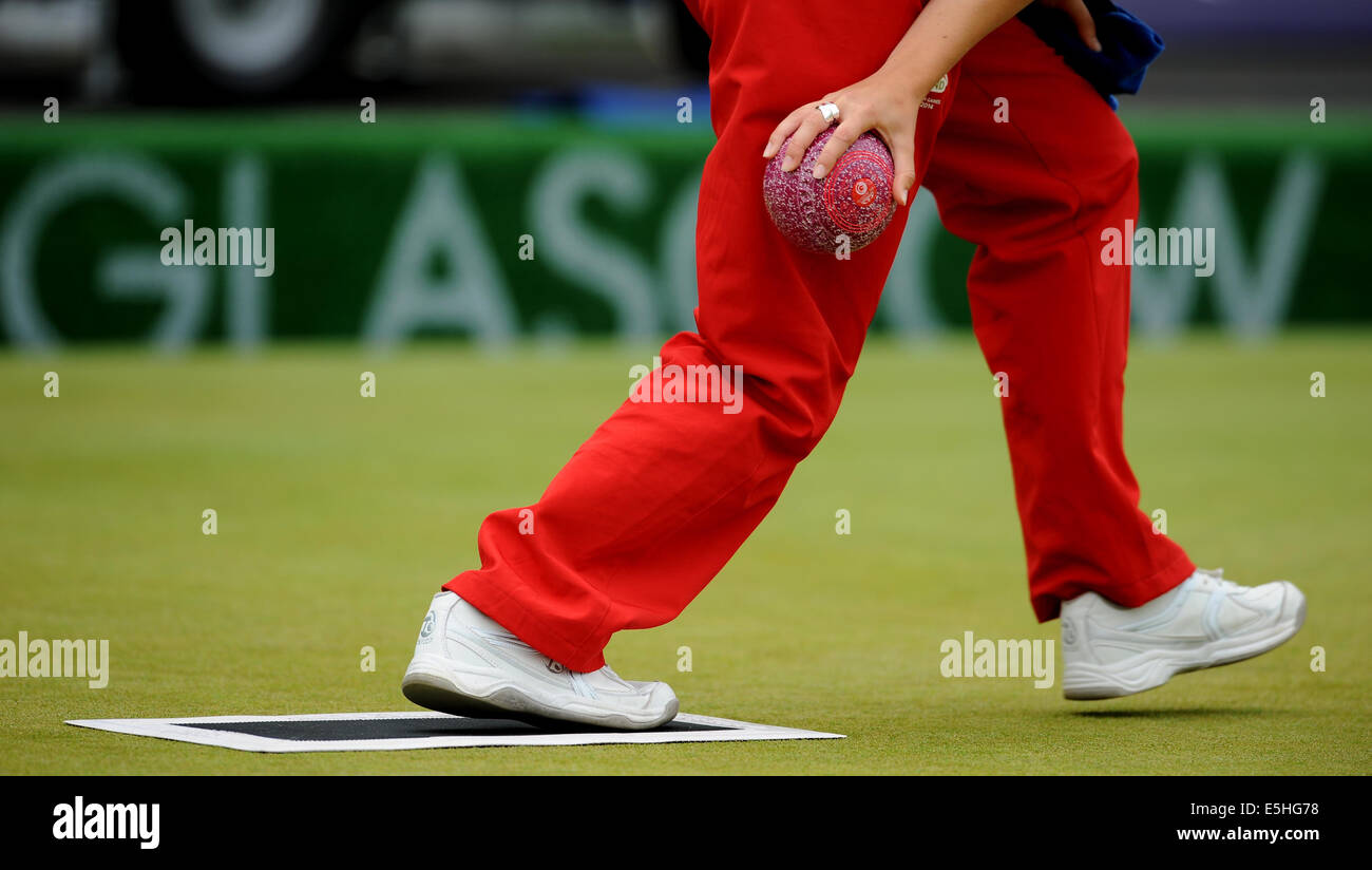 Prato bocce GIOCHI DEL COMMONWEALTH 2014 GLASG KELVIN GREEN GLASGOW Scozia 01 Agosto 2014 Foto Stock