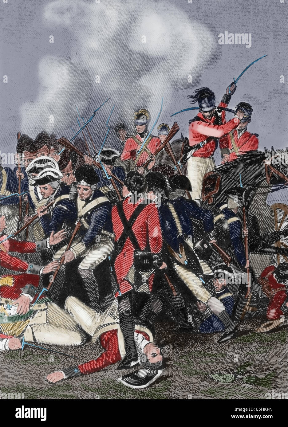 Battaglia di Camden. È stata una grande vittoria per il britannico nel sud del teatro della guerra rivoluzionaria americana. Agosto 16, 1780 Foto Stock
