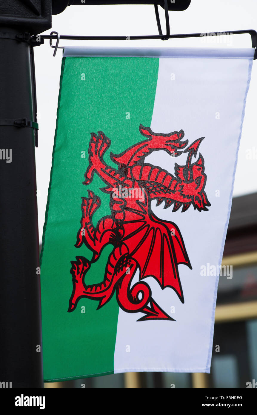 Close up della bandiera Gallese Foto Stock
