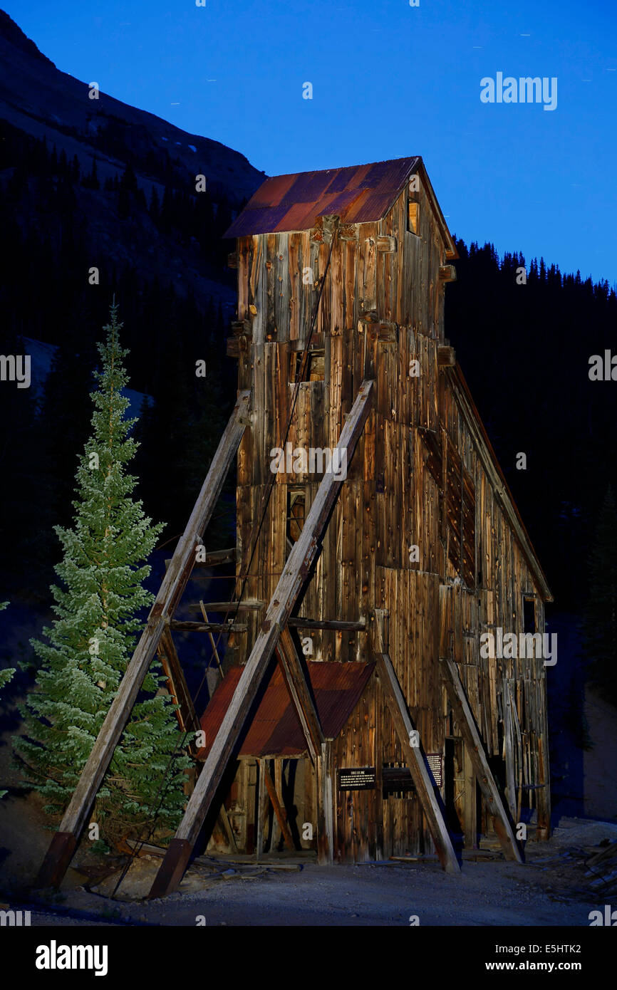 Casa dell'albero, Yankee Girl miniera, nei pressi di Ouray, Colorado, STATI UNITI D'AMERICA Foto Stock