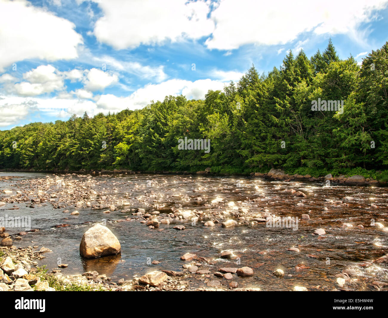 West Canada Creek nei pressi del villaggio di Herkimer nell'Adirondack State Park di New York Foto Stock