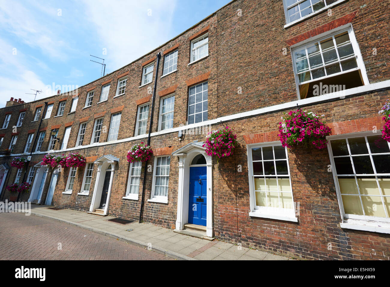 Case lungo Unione luogo piazza Castello Fenland Wisbech Cambridgeshire Regno Unito Foto Stock